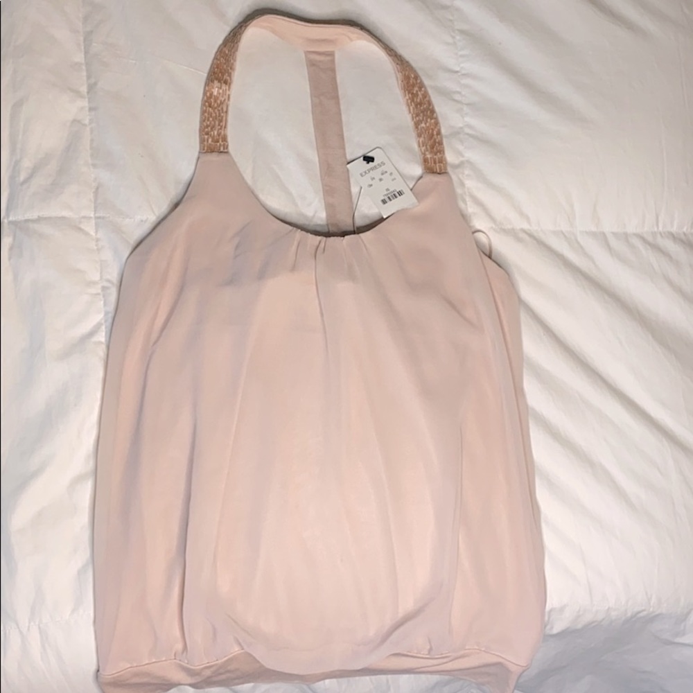 Express T-back pink blouse